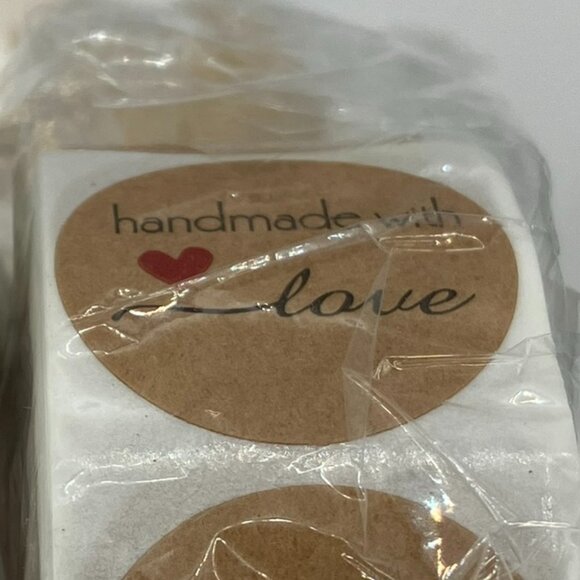 1500 stickers 3 Rolls Self Adhesive Sticker HANDMADE WITH LOVE NEW Tax Write off - Picture 3 of 4